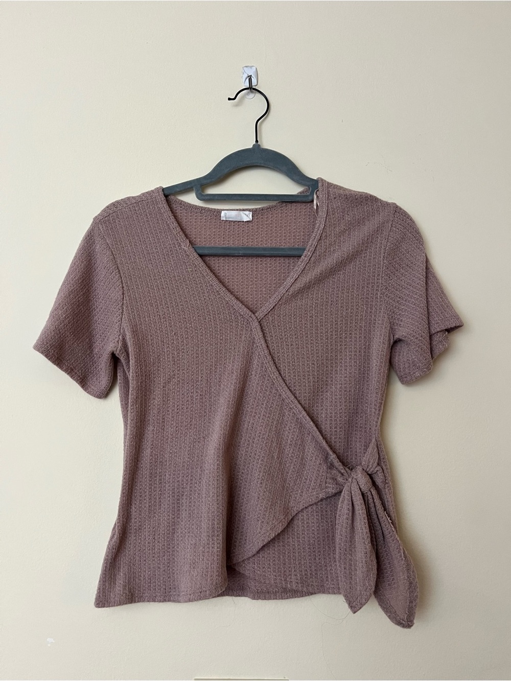 Sienna Sky Mauve Wrap-Tie Short Sleeve Top
